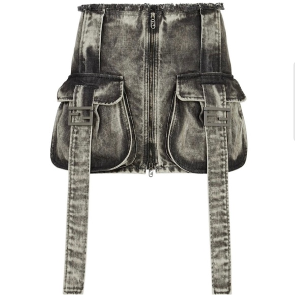 Fendi Black Denim Skirt - Picture 1 of 3